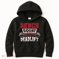 Weight Lifting Training Powerlifting Bench Squat Deadlift Kids Hoodie thumb 0