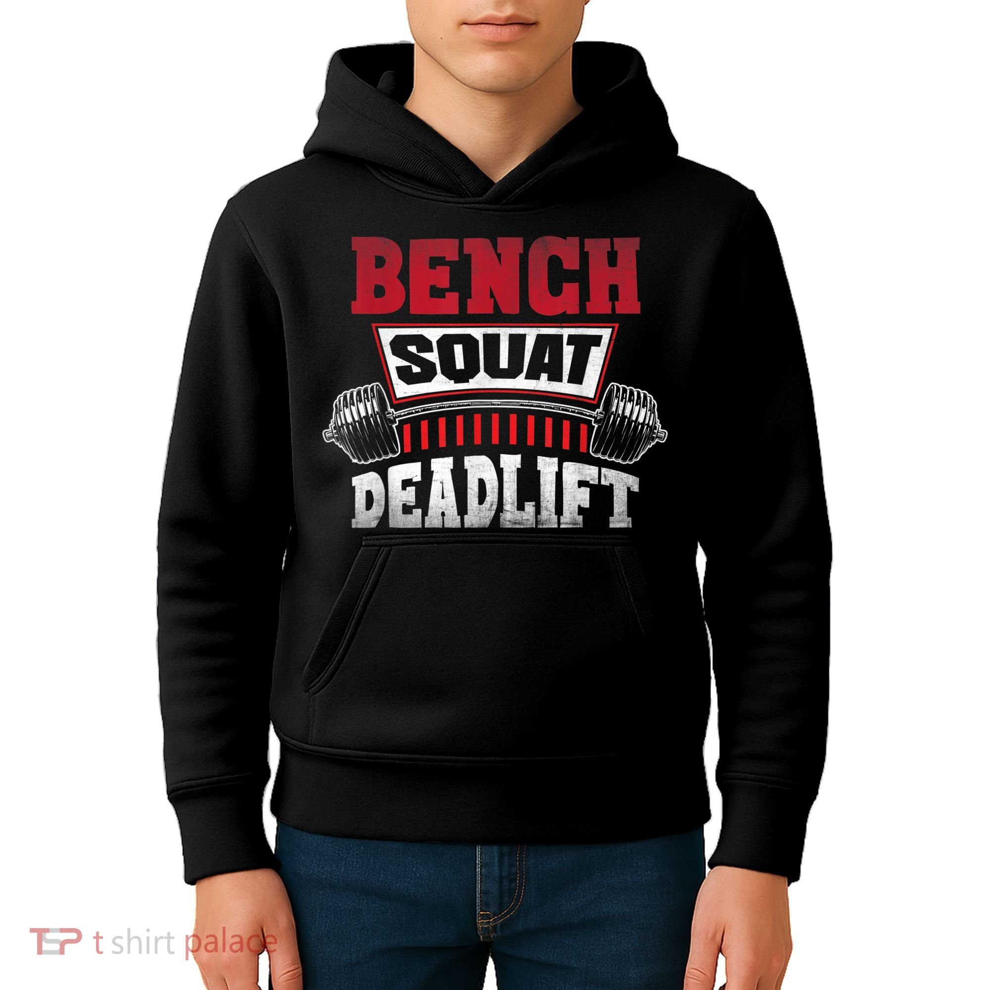 Weight Lifting Training Powerlifting Bench Squat Deadlift Kids Hoodie