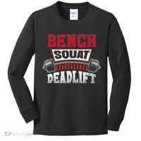 Weight Lifting Training Powerlifting Bench Squat Deadlift Kids Long Sleeve Shirt thumb 0