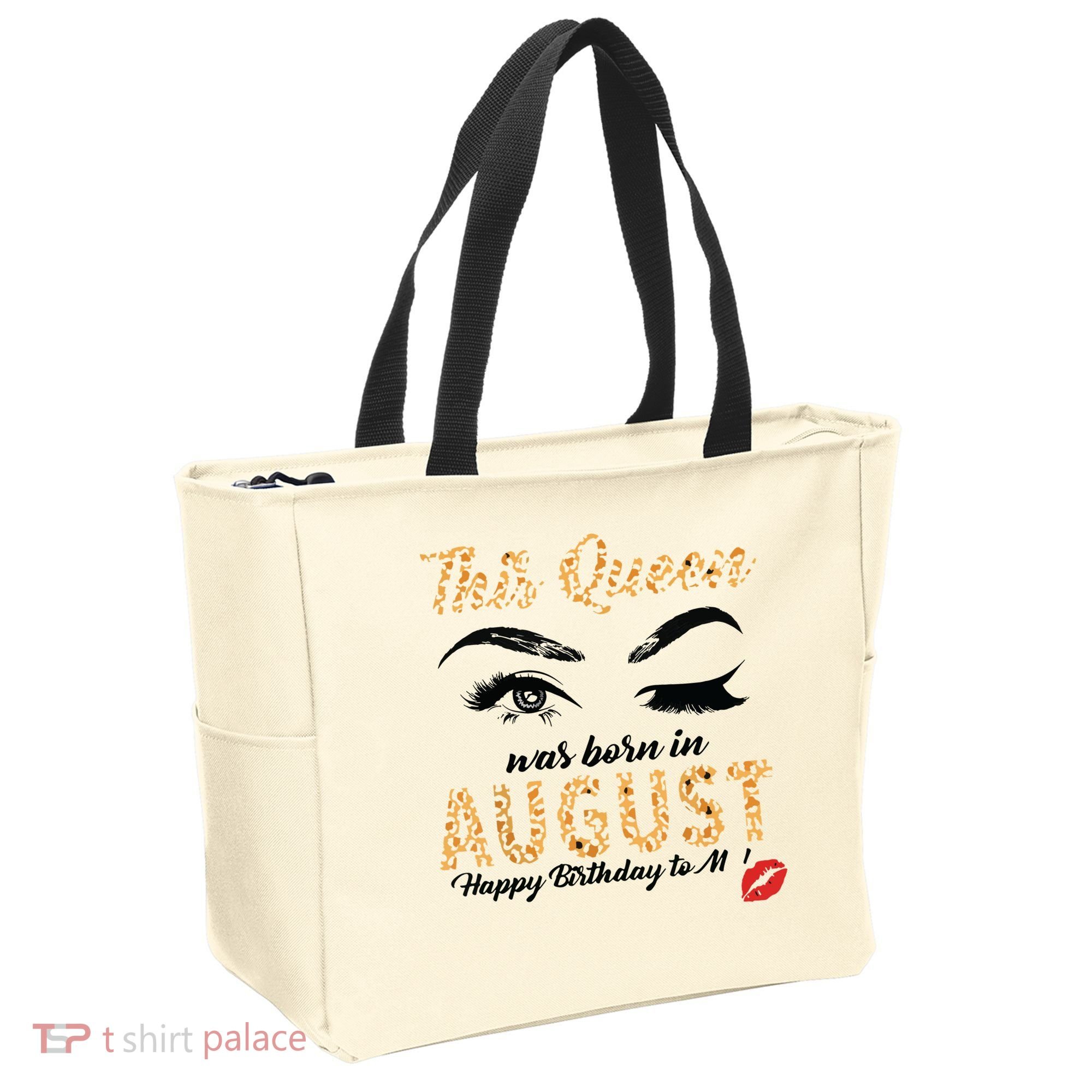 Womens Leopard This Queen Was Born In August Tote Bag