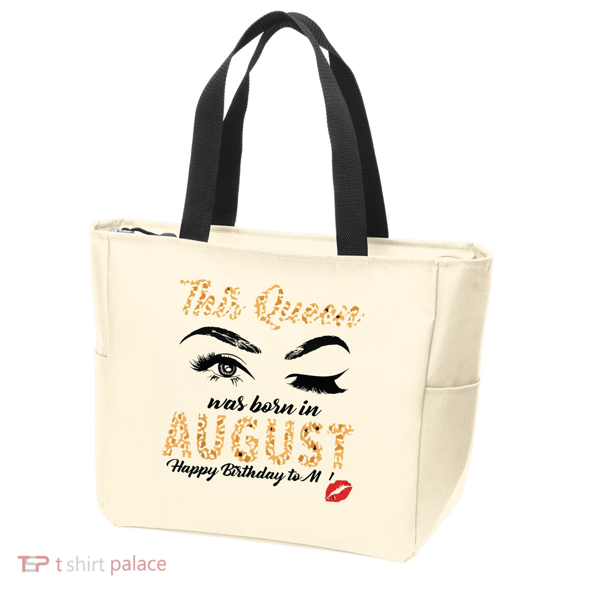 Womens Leopard This Queen Was Born In August Tote Bag