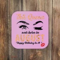Womens Leopard This Queen Was Born In August Coaster thumb 0