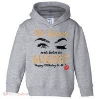 Womens Leopard This Queen Was Born In August Toddler Hoodie thumb 0