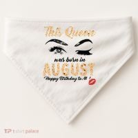 Womens Leopard This Queen Was Born In August USA-Made Doggie Bandana thumb 0