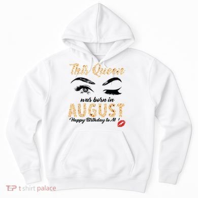 Womens Leopard This Queen Was Born In August Hoodie