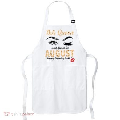 Womens Leopard This Queen Was Born In August Apron