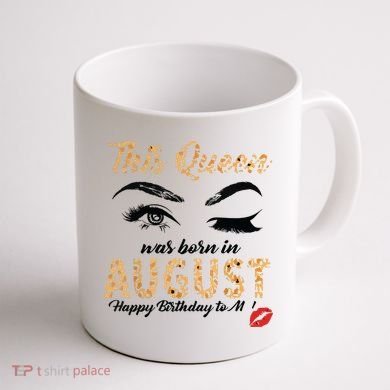 Womens Leopard This Queen Was Born In August Coffee Mug back