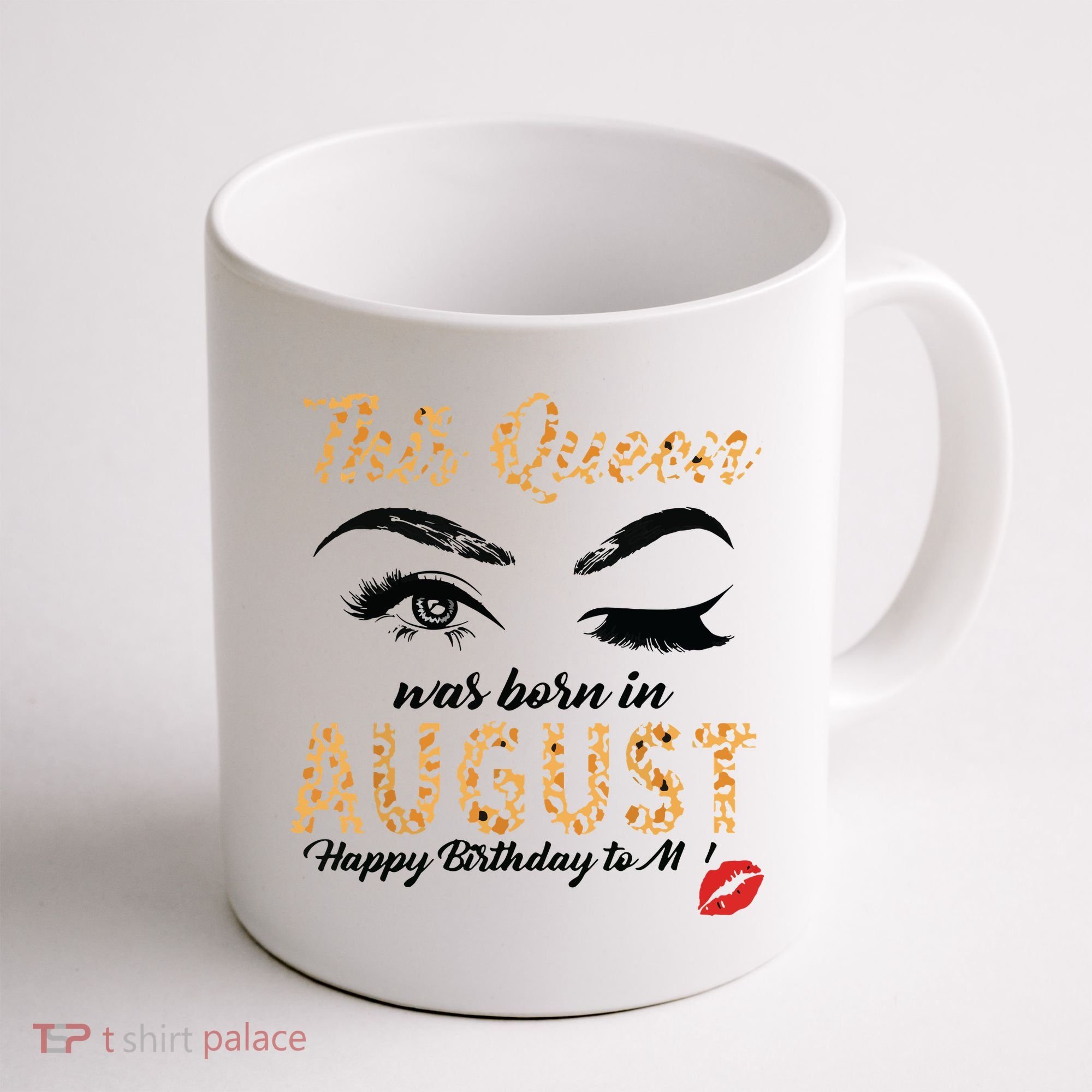 Womens Leopard This Queen Was Born In August Coffee Mug