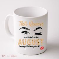 Womens Leopard This Queen Was Born In August Coffee Mug thumb 0