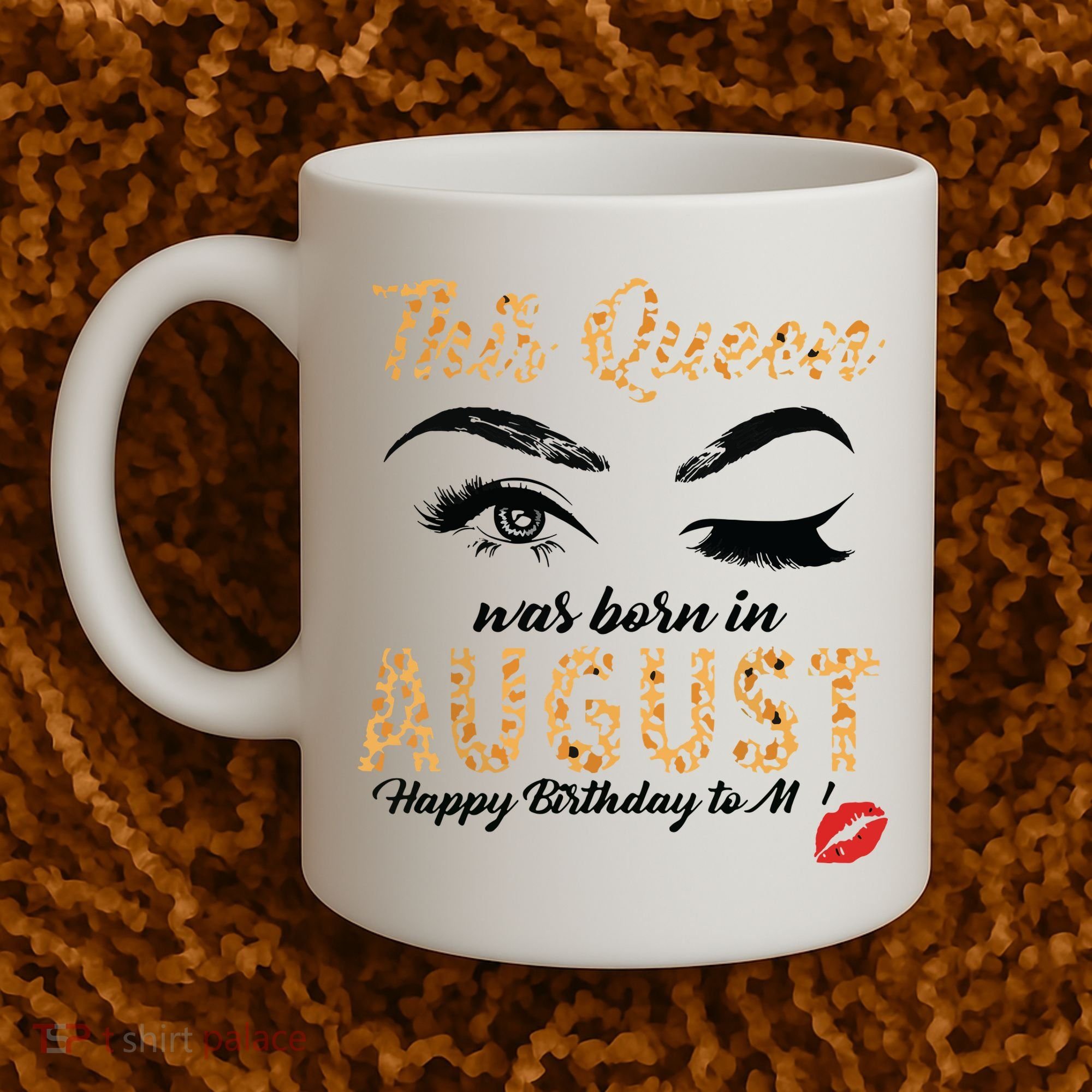Womens Leopard This Queen Was Born In August Coffee Mug