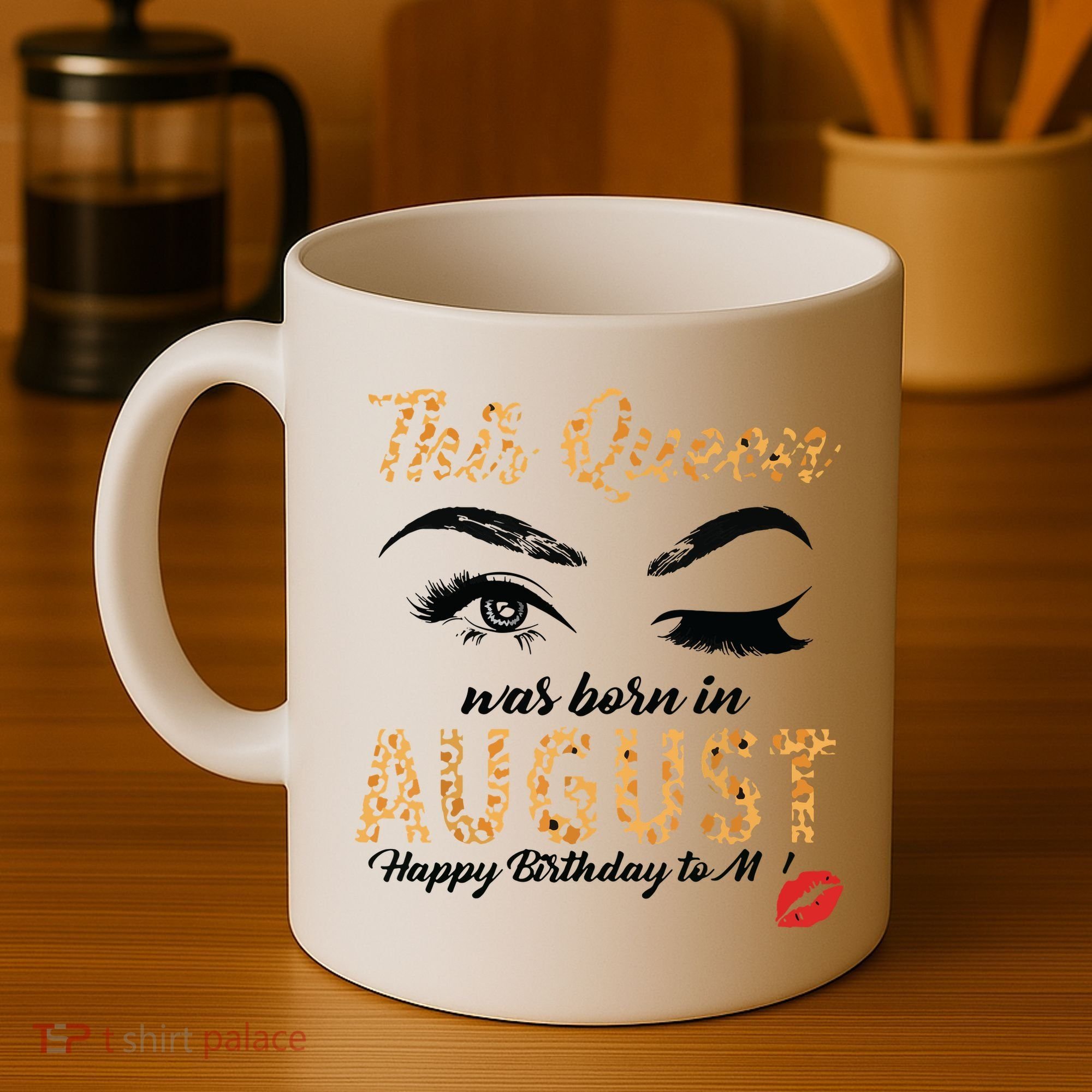 Womens Leopard This Queen Was Born In August Coffee Mug