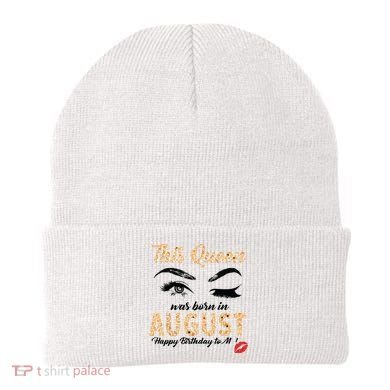 Womens Leopard This Queen Was Born In August Beanie