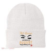Womens Leopard This Queen Was Born In August Beanie thumb 0