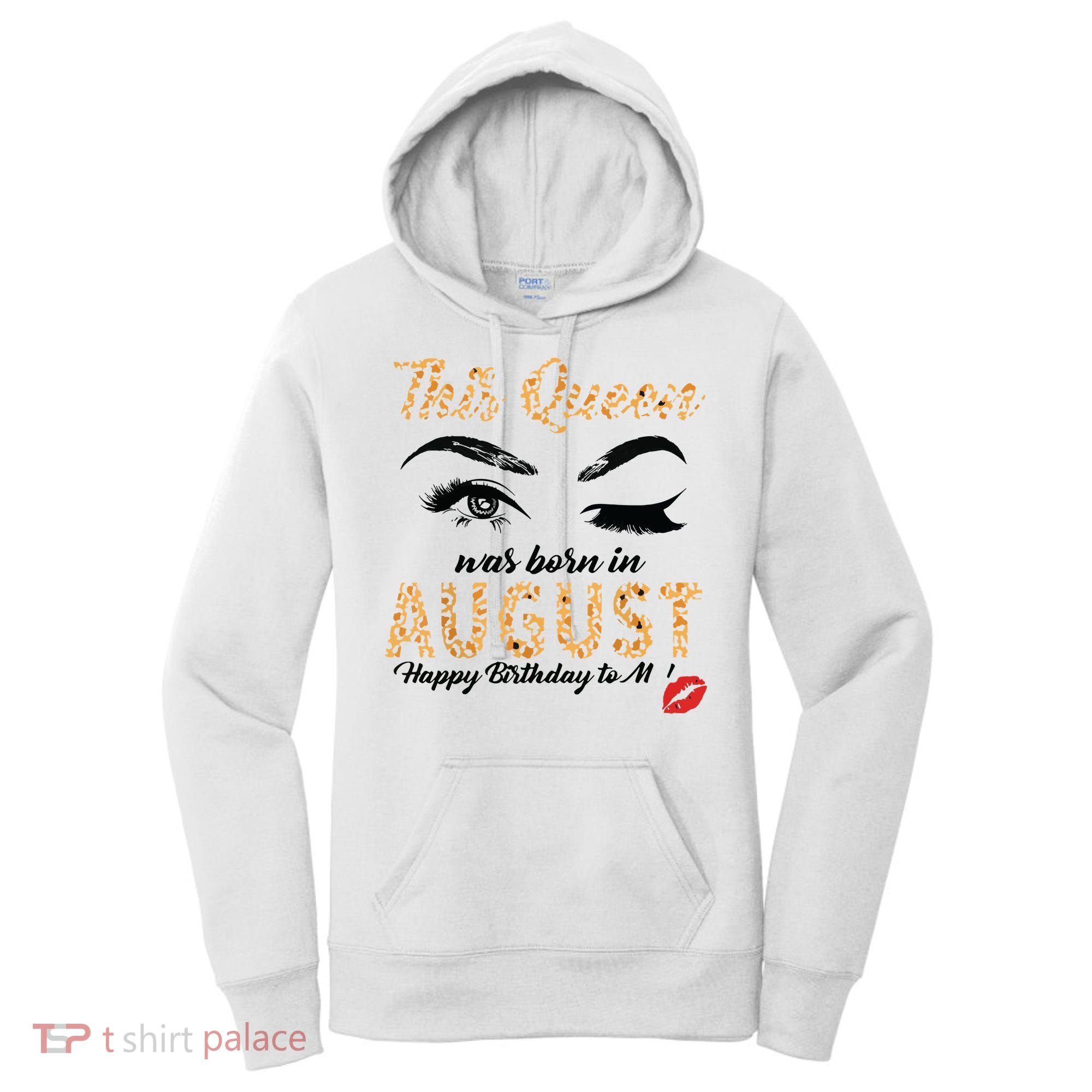 Womens Leopard This Queen Was Born In August Women's Hoodie