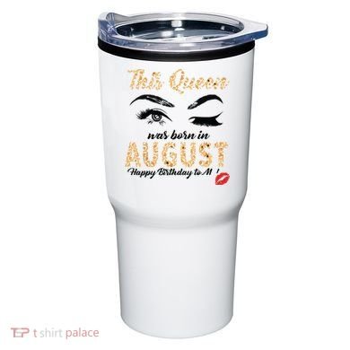 Womens Leopard This Queen Was Born In August Tumbler