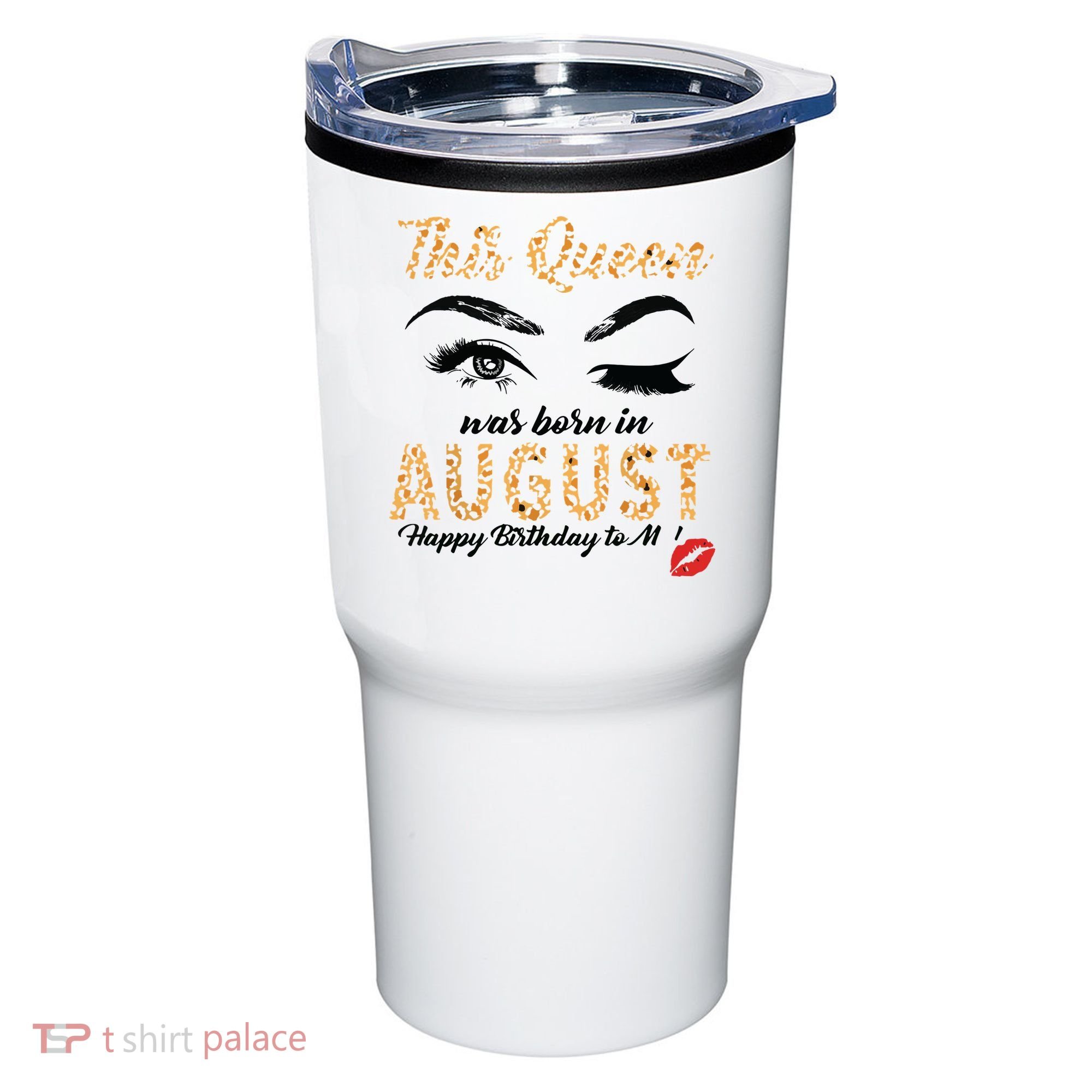 Womens Leopard This Queen Was Born In August Tumbler