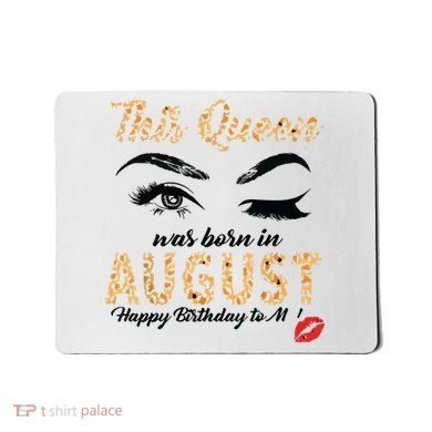Womens Leopard This Queen Was Born In August Mousepad
