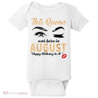 Womens Leopard This Queen Was Born In August Baby Bodysuit