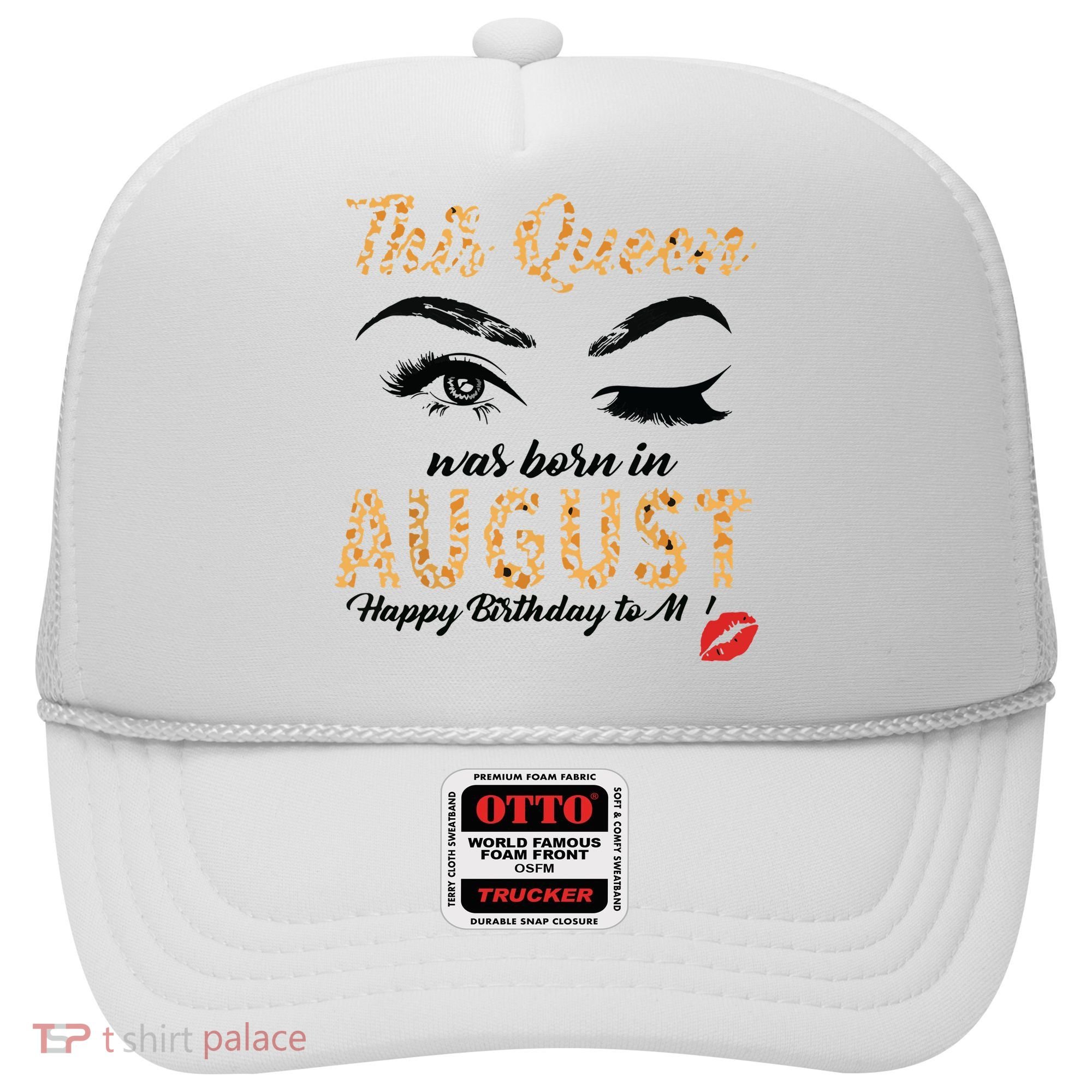 Womens Leopard This Queen Was Born In August Hat