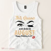 Womens Leopard This Queen Was Born In August Tank Top thumb 2