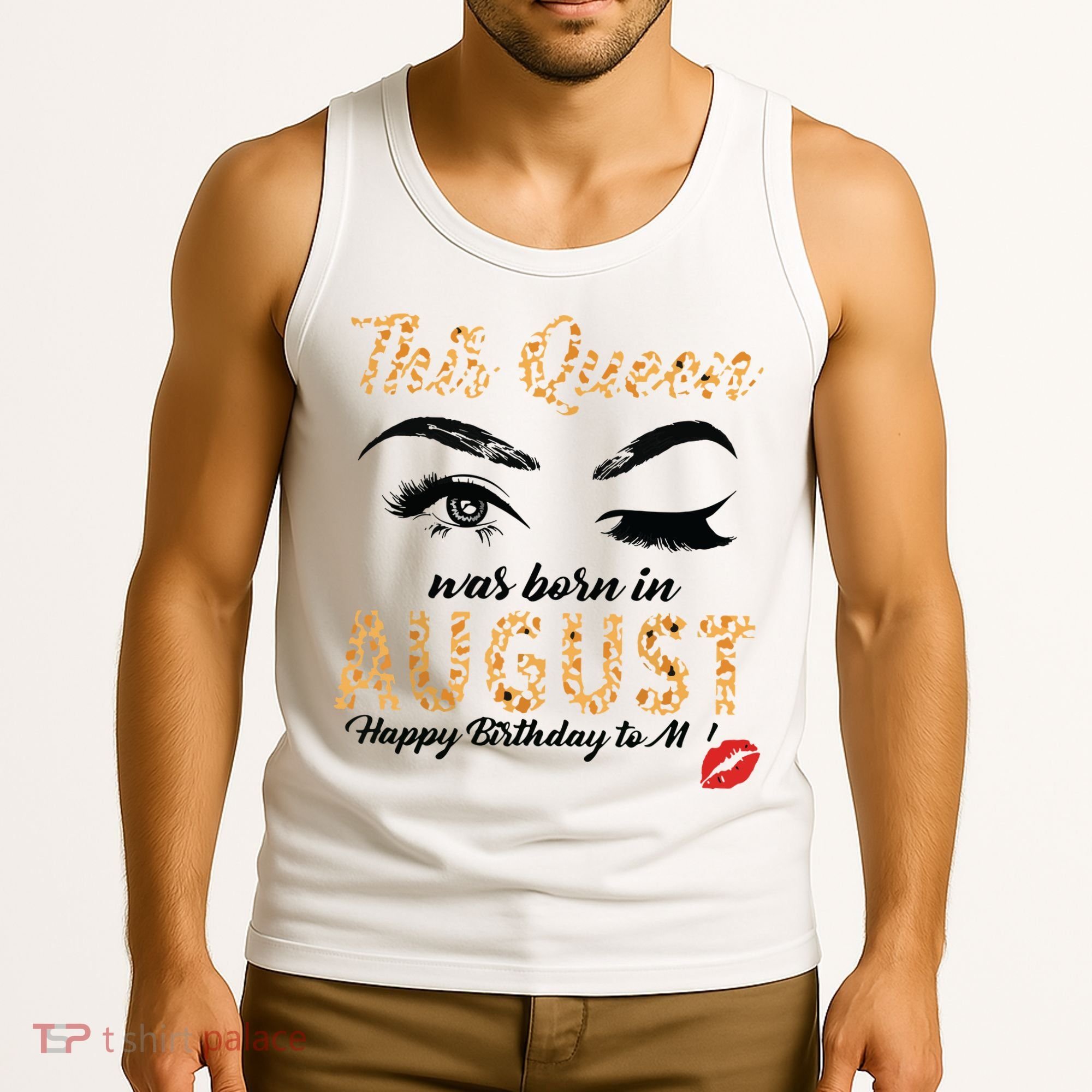 Womens Leopard This Queen Was Born In August Tank Top