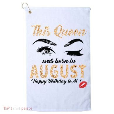 Womens Leopard This Queen Was Born In August Golf Towel