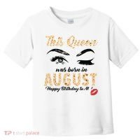 Womens Leopard This Queen Was Born In August Toddler T-Shirt thumb 0