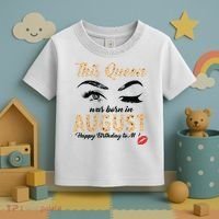 Womens Leopard This Queen Was Born In August Toddler T-Shirt thumb 3