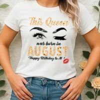 Womens Leopard This Queen Was Born In August Women's T-Shirt thumb 2