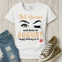 Womens Leopard This Queen Was Born In August Women's T-Shirt thumb 3