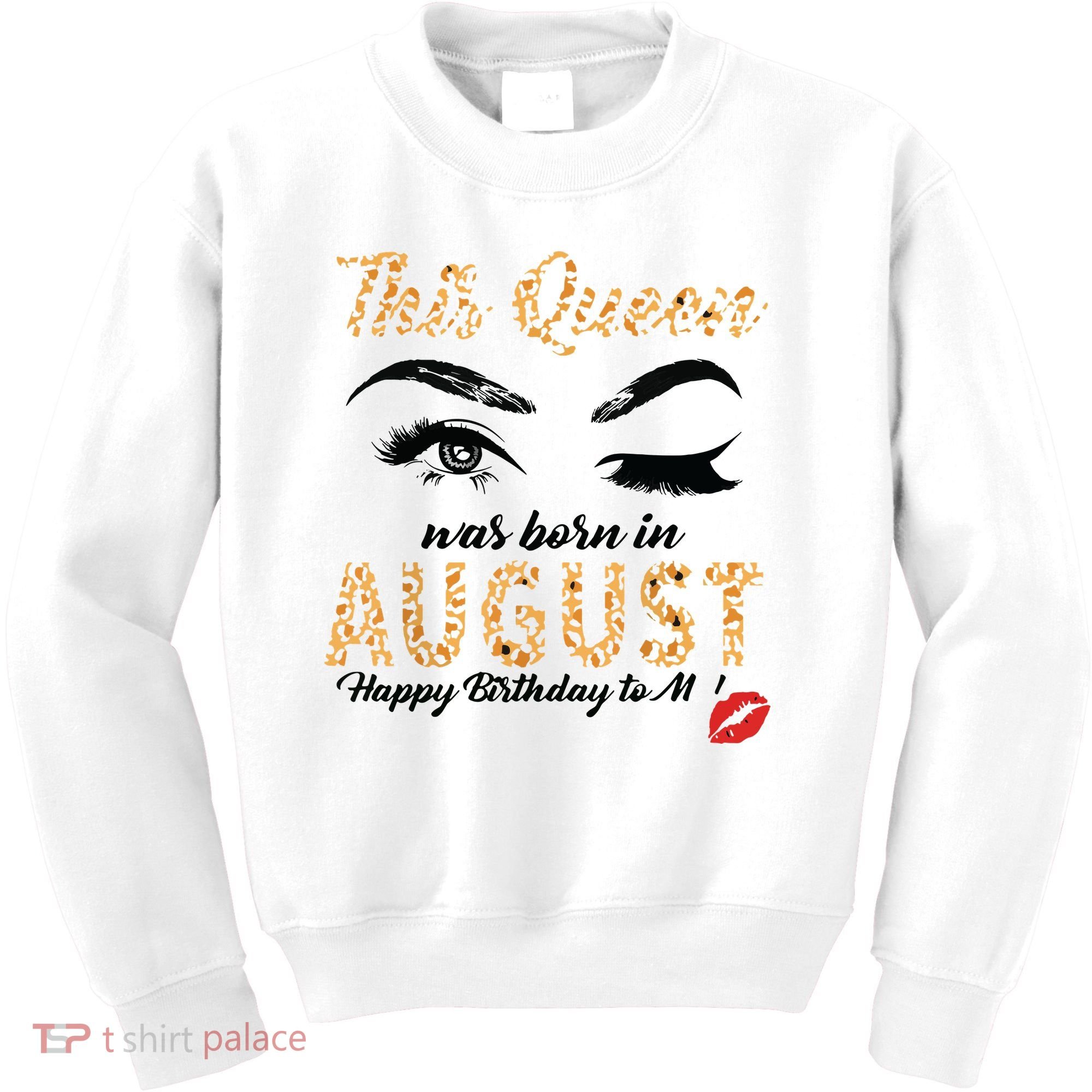 Womens Leopard This Queen Was Born In August Kids Sweatshirt
