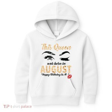 Womens Leopard This Queen Was Born In August Kids Hoodie