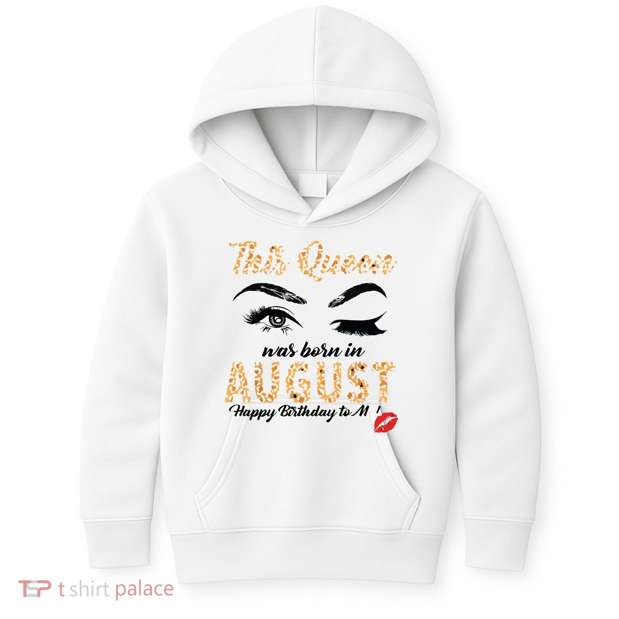 Womens Leopard This Queen Was Born In August Kids Hoodie