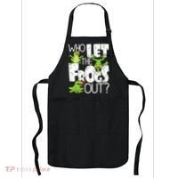 Who Let The Frogs Out Funny Amphibian Lover Frog Owner Apron thumb 0