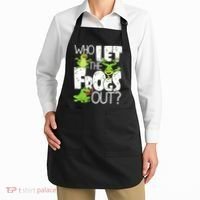 Who Let The Frogs Out Funny Amphibian Lover Frog Owner Apron thumb 2