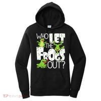 Who Let The Frogs Out Funny Amphibian Lover Frog Owner Women's Hoodie thumb 0