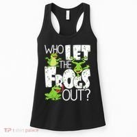 Who Let The Frogs Out Funny Amphibian Lover Frog Owner Women's Tank Top thumb 0