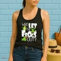 Who Let The Frogs Out Funny Amphibian Lover Frog Owner Women's Tank Top thumb 2