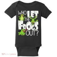 Who Let The Frogs Out Funny Amphibian Lover Frog Owner Baby Bodysuit thumb 0