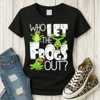 Who Let The Frogs Out Funny Amphibian Lover Frog Owner Women's T-Shirt thumb 3