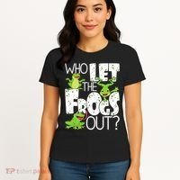 Who Let The Frogs Out Funny Amphibian Lover Frog Owner Women's T-Shirt thumb 4