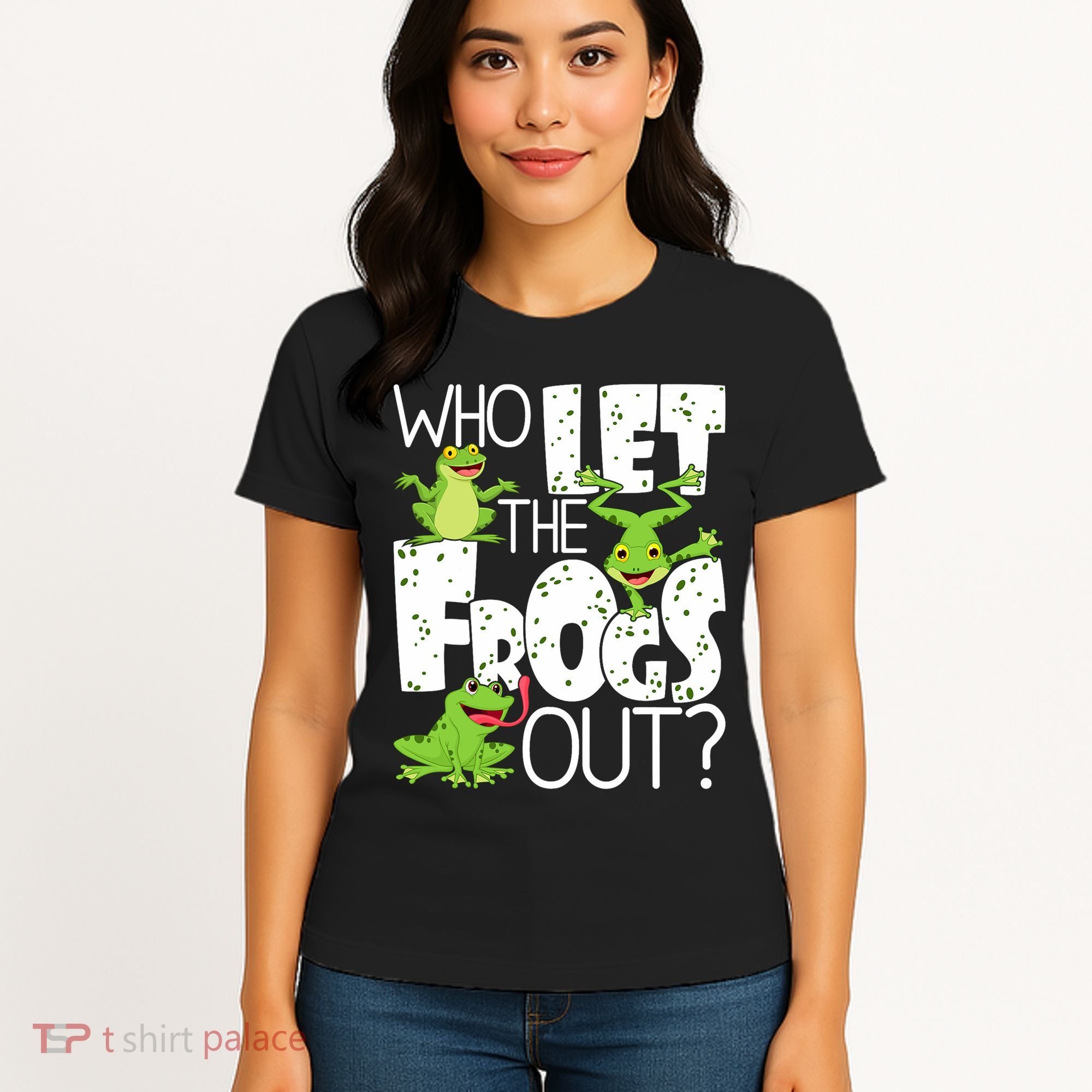 Who Let The Frogs Out Funny Amphibian Lover Frog Owner Women's T-Shirt