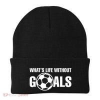 Whats Life Without Goals Soccer Player Coach Beanie thumb 0