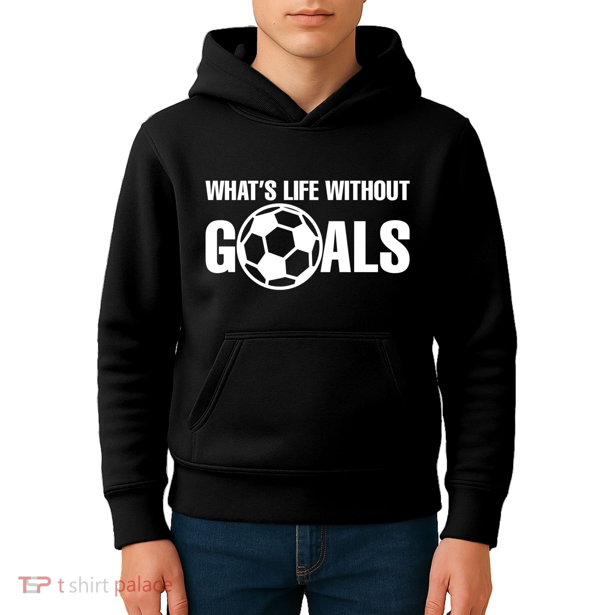 Whats Life Without Goals Soccer Player Coach Kids Hoodie
