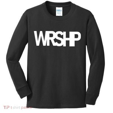 WRSHP Logo Worship Christian Kids Long Sleeve Shirt