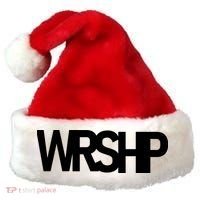 WRSHP Logo Worship Christian Santa Hat thumb 0