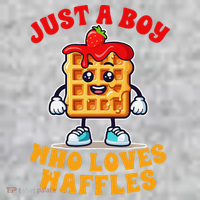 Waffle Lover Waffle Squad Foodie Just A Boy Loves Waffles The Baniff Cuffed Pom Beanie thumb 2