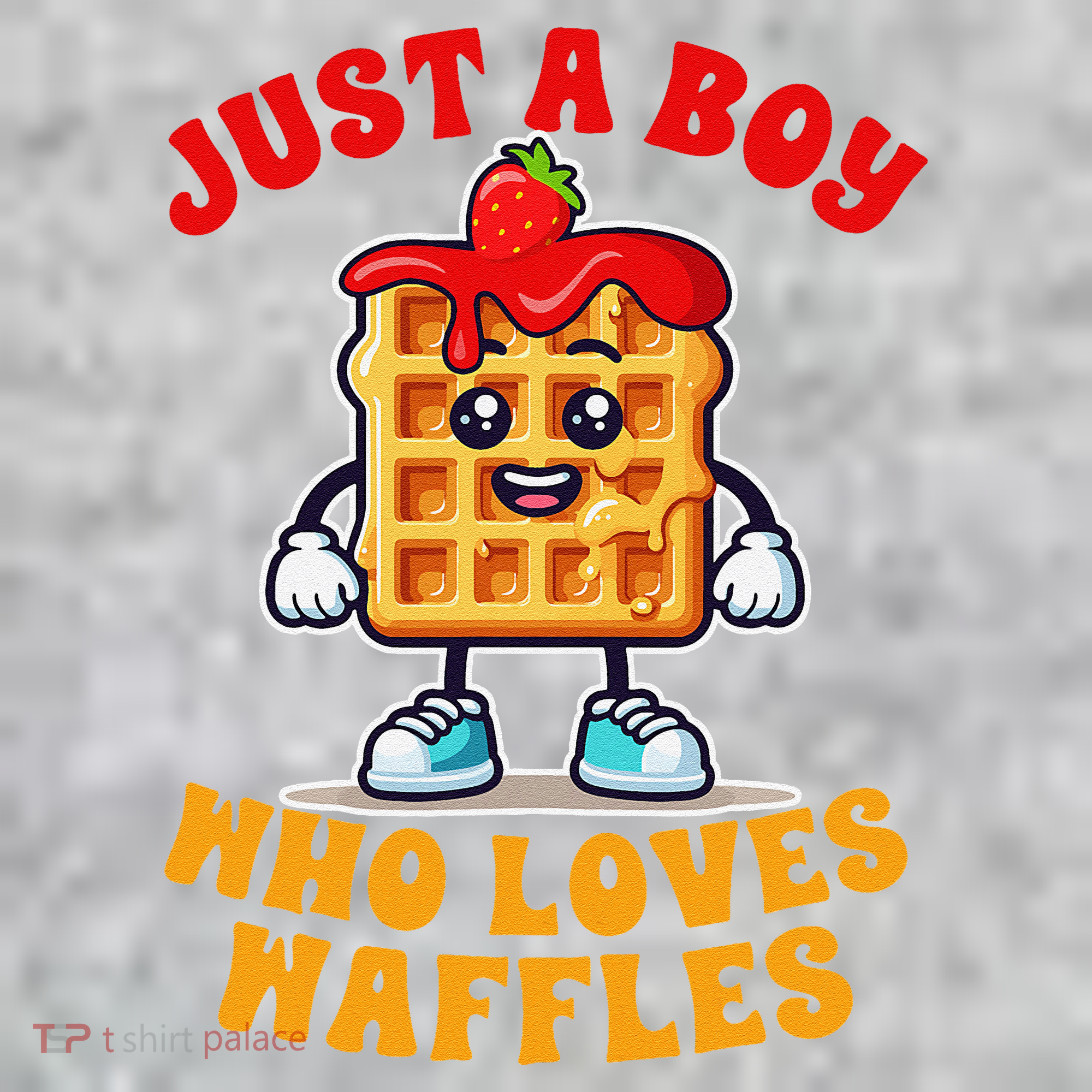 Waffle Lover Waffle Squad Foodie Just A Boy Loves Waffles The Baniff Cuffed Pom Beanie