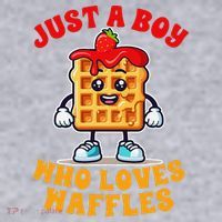 Waffle Lover Waffle Squad Foodie Just A Boy Loves Waffles Women's Racerback Cropped Tank thumb 2