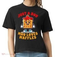 Waffle Lover Waffle Squad Foodie Just A Boy Loves Waffles Comfort Colors Boxy T-Shirt thumb 0